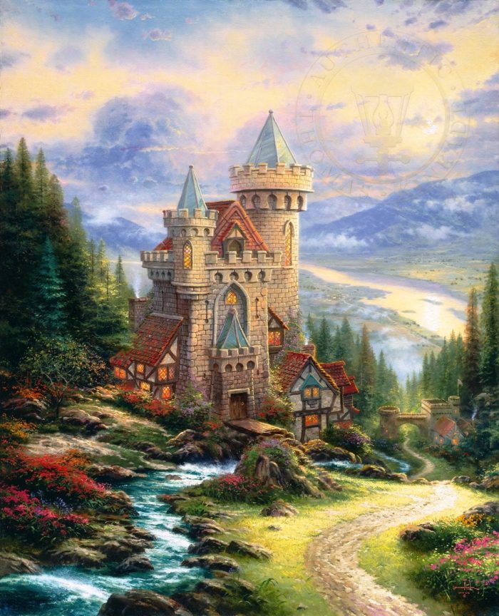 Thomas Kinkade Guardian Castle Canvas Painting